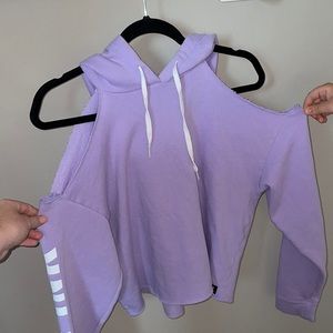 VS PINK purple cold shoulder hoodie (size XS)